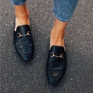 Gucci Princetown Horsebit Loafer Mules Brixton Jordaan Black Leather 38.5 38 1/2